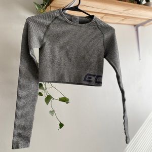 ECHT Long sleeve ribbed cropped workout top